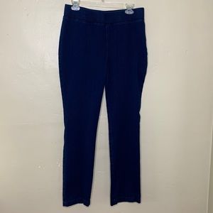 LOGO by Lori Goldstein Jeans Soft Dark Wash Straight Leg Normcore Jegging Sz 8